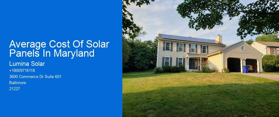 Average Cost Of Solar Panels In Maryland